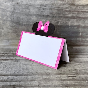 Minnie Mouse Place Cards Minnie Mouse Etiquetas de alimentos Minnie Mouse Table Decoración Disney Decor Pink Minnie Mouse Fiesta de cumpleaños