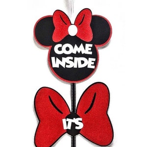 Red Minnie Mouse Welcome Sign Come Inside It’s Fun Inside