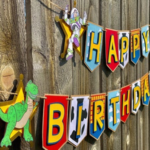 Toy Story Happy Birthday Banner Toy Story Theme Birthday Party Decor