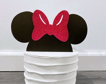 Minnie Mouse Cake Topper - Minnie Mouse Birthday - Minnie Mouse Party - Minnie Mouse Ears - Minnie Birthday - Minnie Mouse Decor