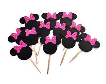 Minnie Mouse Cupcake Toppers - Minnie Mouse Party - Minnie Decor - Minnie Mouse - Minnie Mouse Birthday - Minnie Mouse Topper