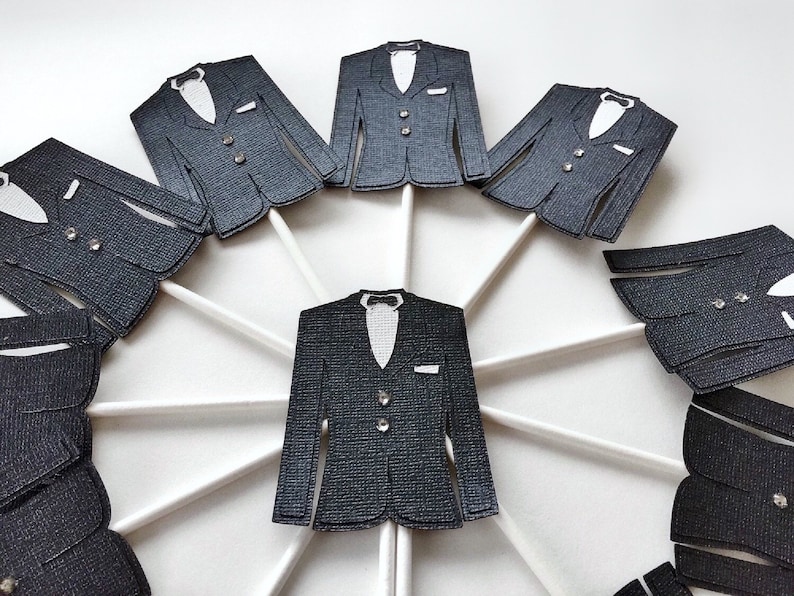 Tuxedo Cupcake Toppers Wedding Decor Groom to Be Wedding - Etsy