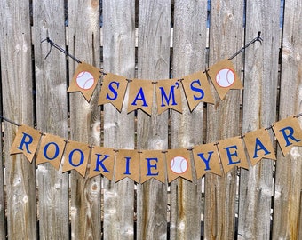 Rookie of the Year Banner Baseball Birthday Party Banner Baseball Themed First Birthday Party Decor