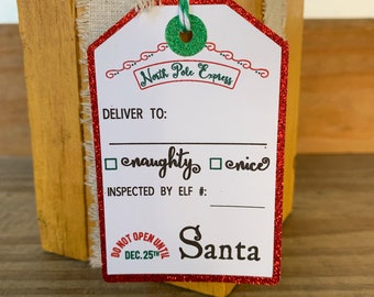 North Pole Express Gift Tags Santa Gift Tags North Pole Tags Naughty Nice Tags Christmas Tags Gift Tags Holiday Gift Tags