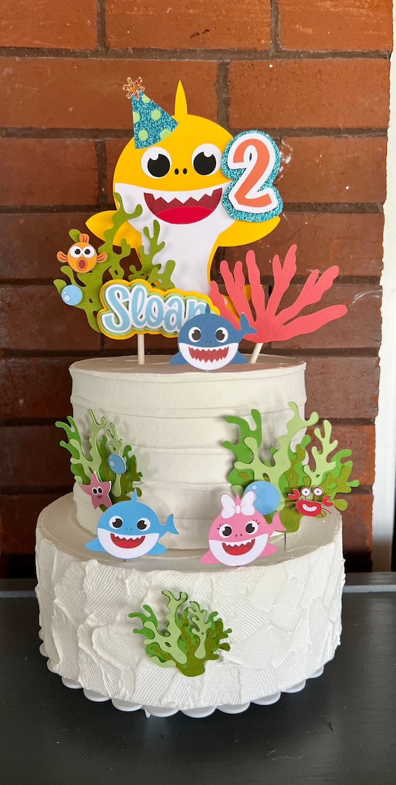 Baby Shark Cake Topper Baby Shark Birthday Party Decor Custom Baby