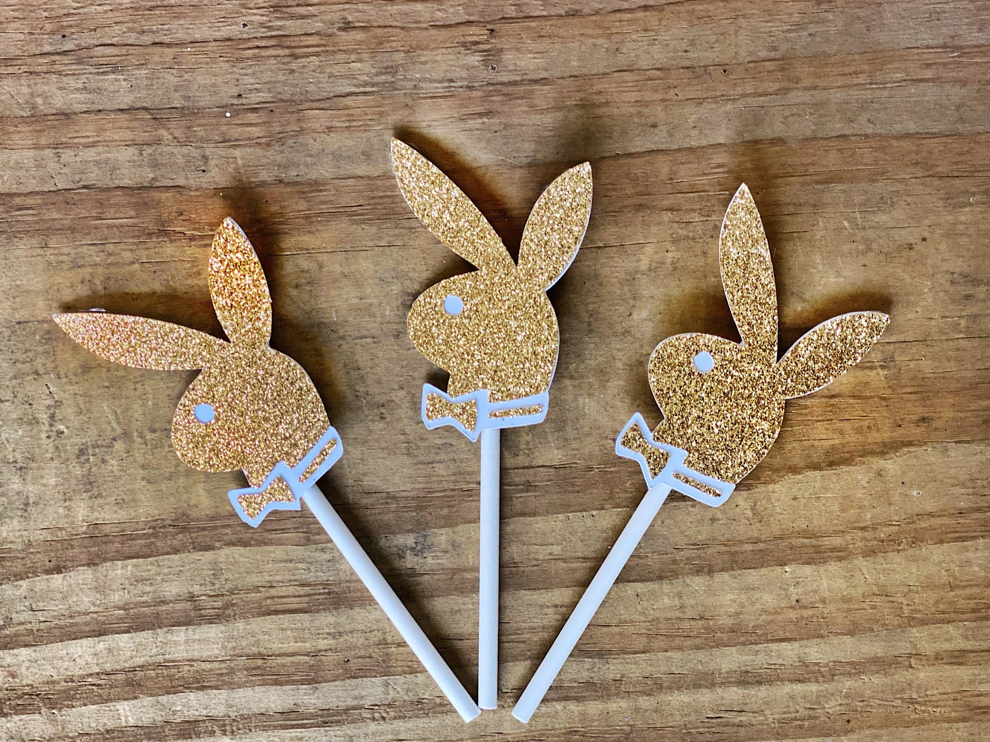 Playboy Bunny Cupcake Toppers Bachelorette Party Decor Bridal Etsy