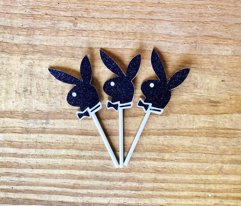 Playboy Bunny Cupcake Toppers Bachelorette Party Decor ...