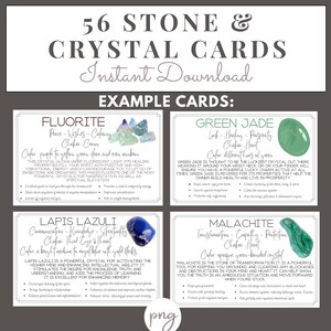 56 Tarjetas imprimibles de piedras de cristales de cuarzo, cuarzo rosa, cuarzo ahumado, citrino, cuarzo transparente y más Significado Propiedades Beneficios PNG Chakra