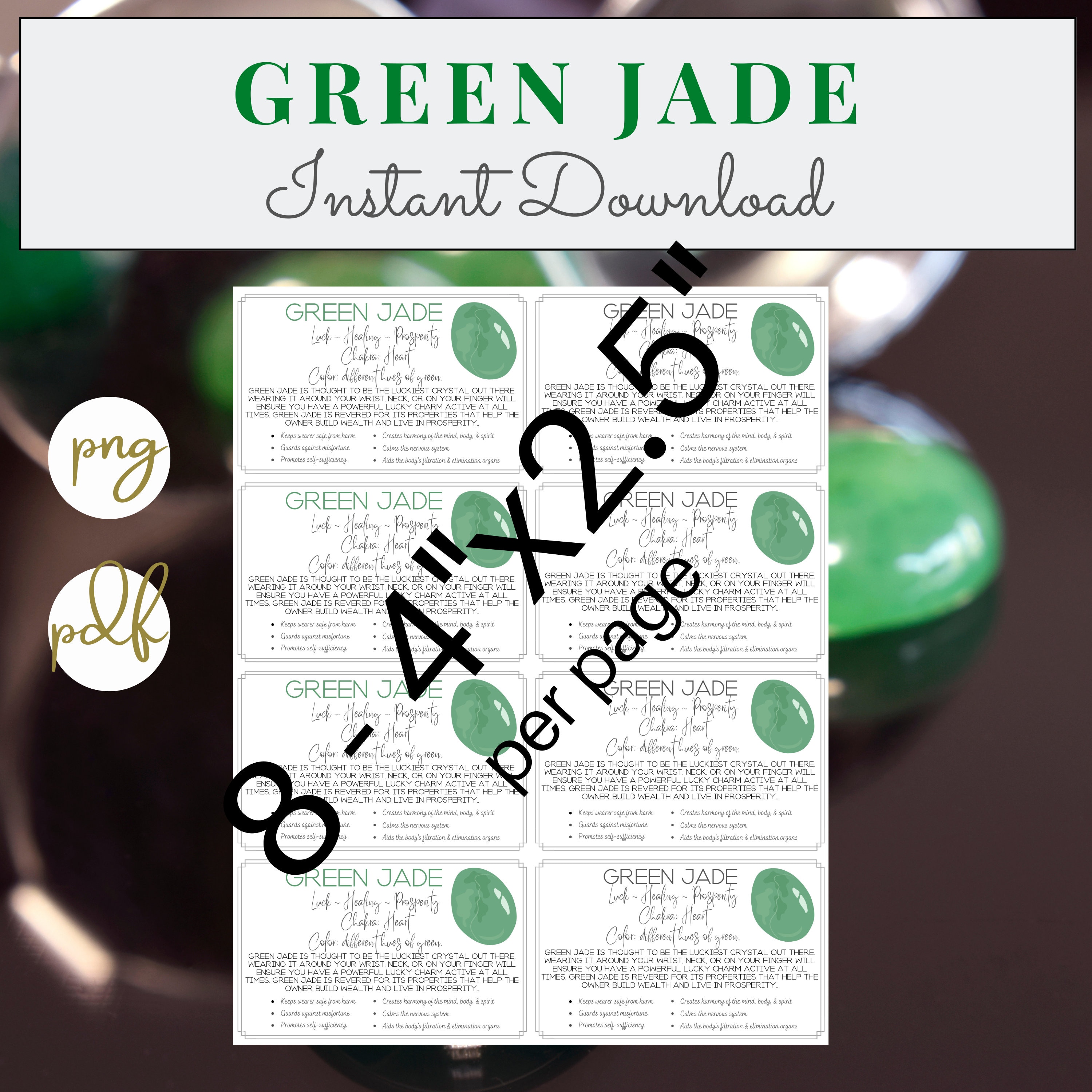Crystal Harmony ハガキ Green Jade Printable Cards - Crystal & Stone Meaning - Properties