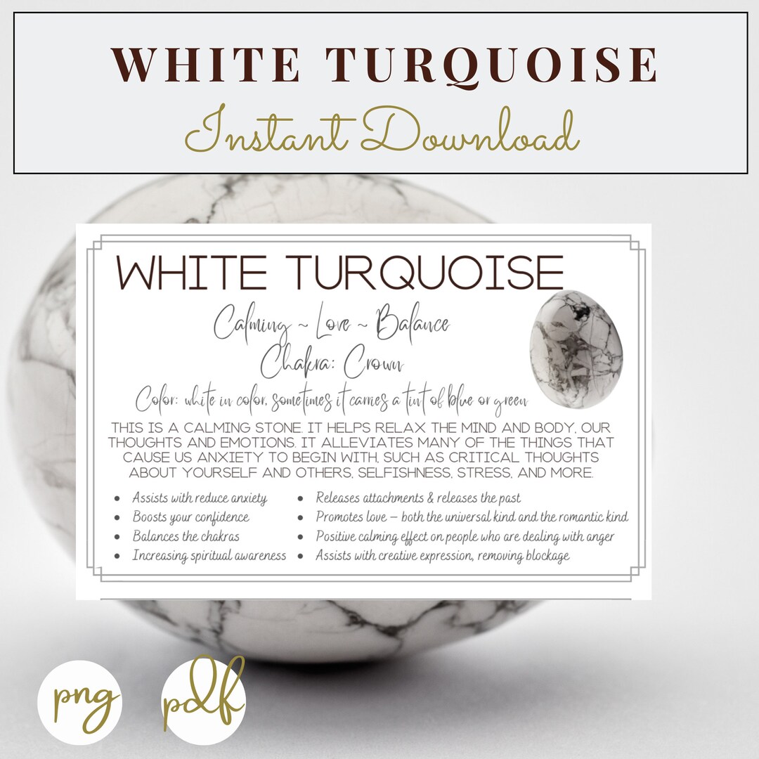 White Turquoise Stone Printable Cards Crystal & Stone Meaning
