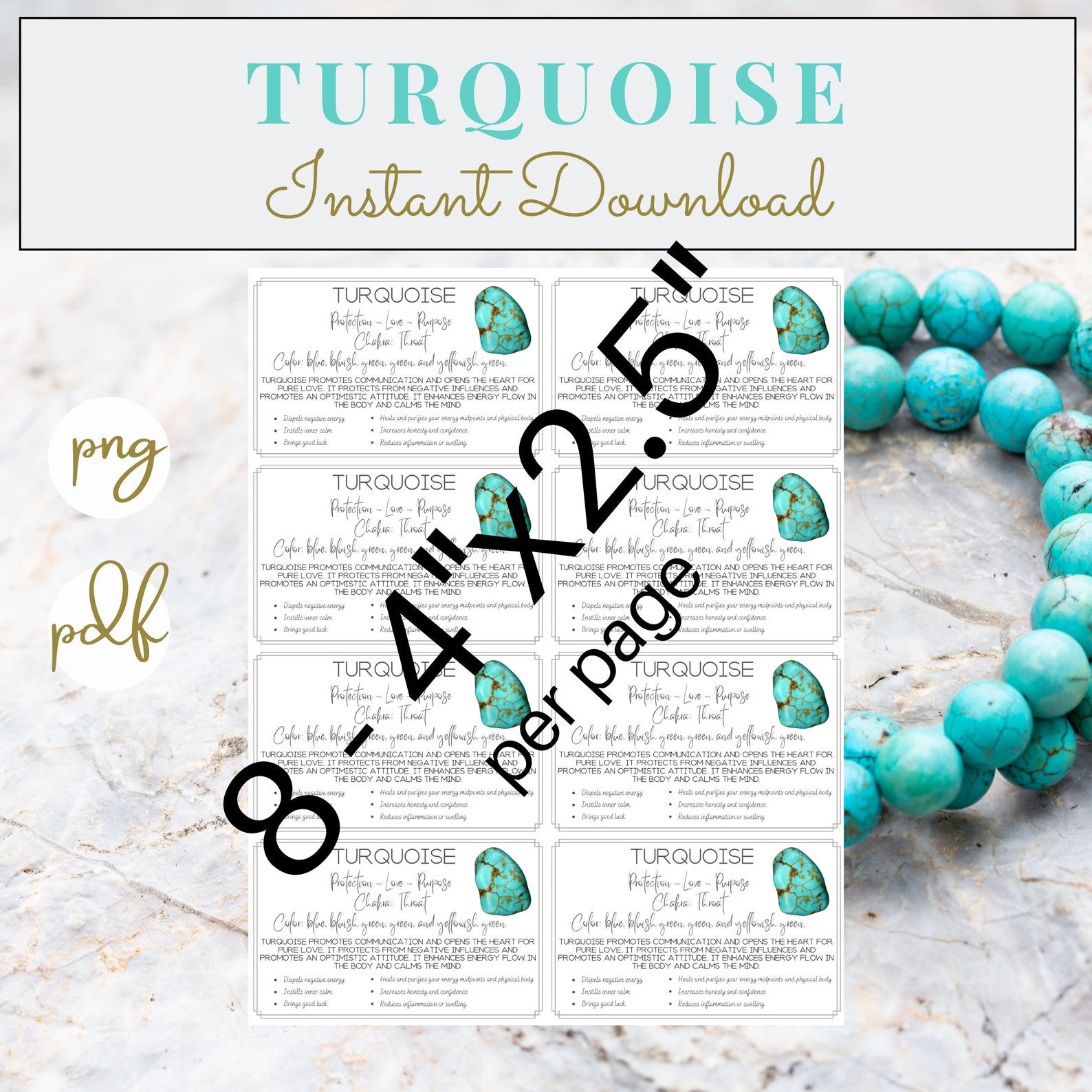 Turquoise Card Example Turquoise Printable Cards - Crystal & Stone Meaning - Properties ...