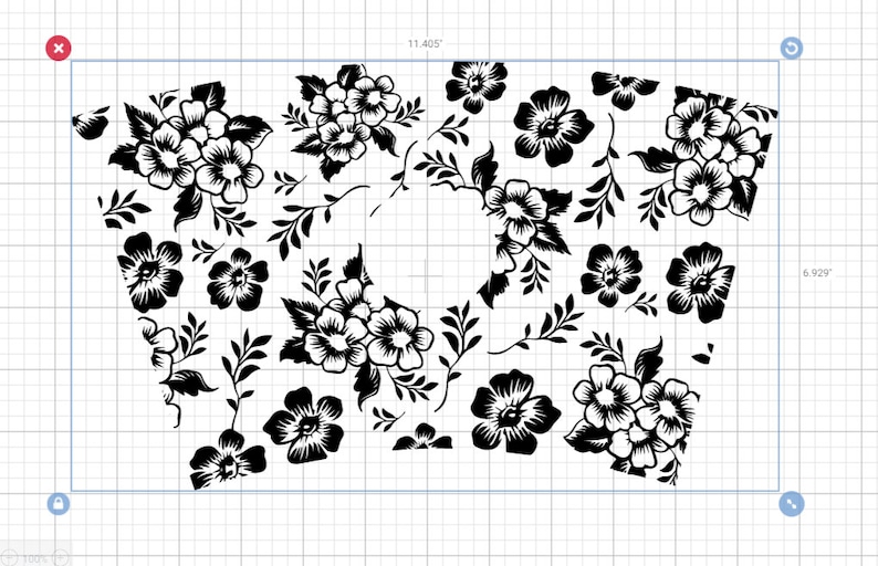 Download Full Wrap Starbucks Cold Cup Floral SVG For Cricut DYI Cup ...