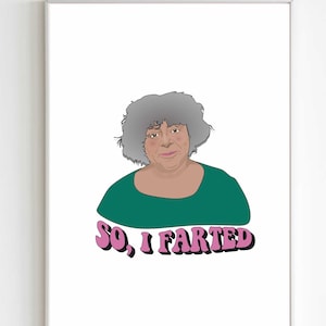 Miriam Margolyes - Fart Zitat - Digitale Illustration Inspirierende Wandkunst