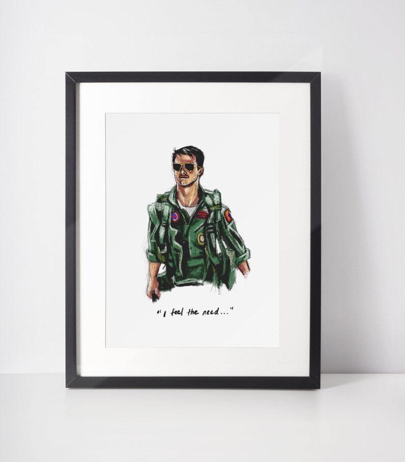 Top gun wall art Illustration by Chrissy H. Etsy