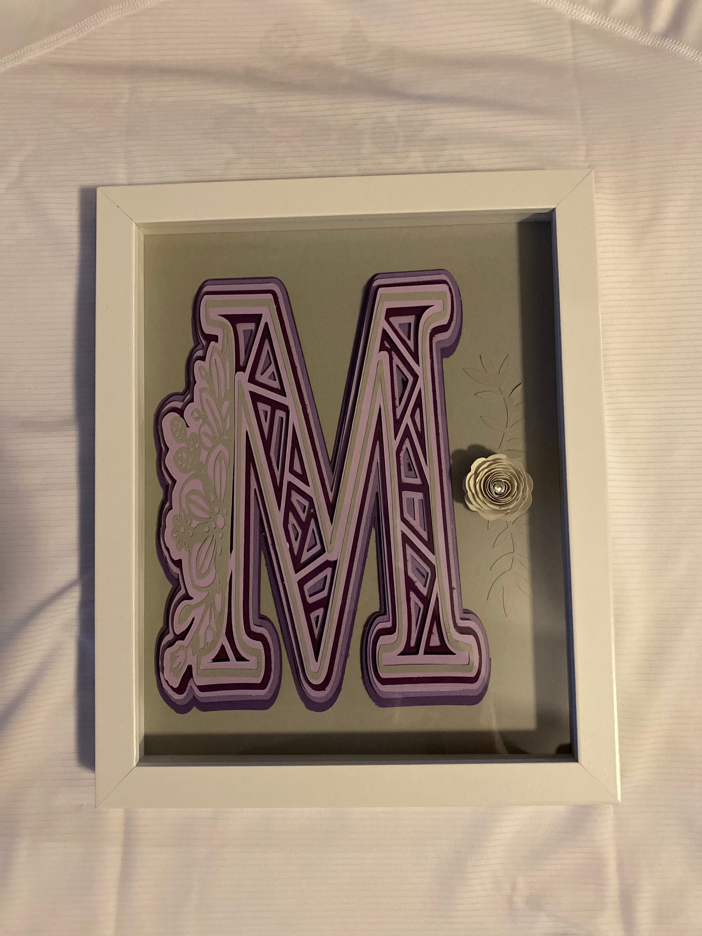 8x10 Shadow Box With 3D Layered Alphabet Letter Etsy