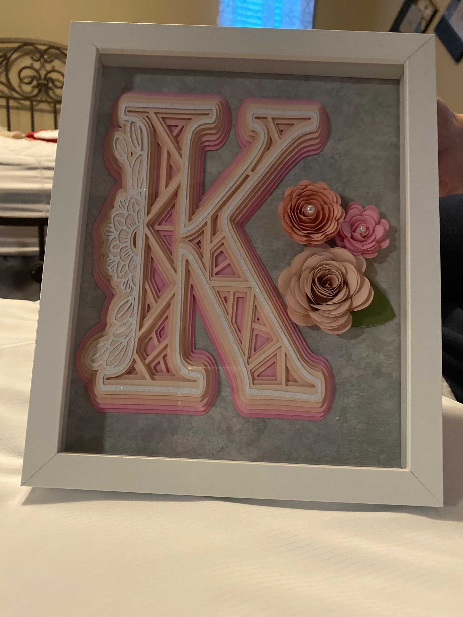 8x10 Shadow box with 3D layered alphabet letter Etsy