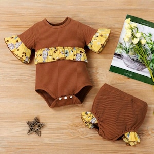 Baby Girl Clothes•Baby Girl Outfit•Ribbed Bodysuit Short Set•Infant Clothes•Baby Clothes