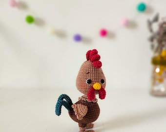 Patrón Inglés Gallo Amigurumi