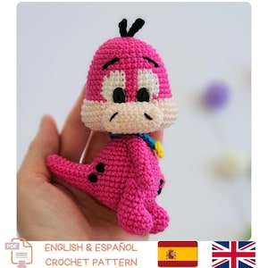 Amigurumi Prehistoric Dino Crochet Pattern – Charm, Keychain – English + Spanish PDF Instant Download