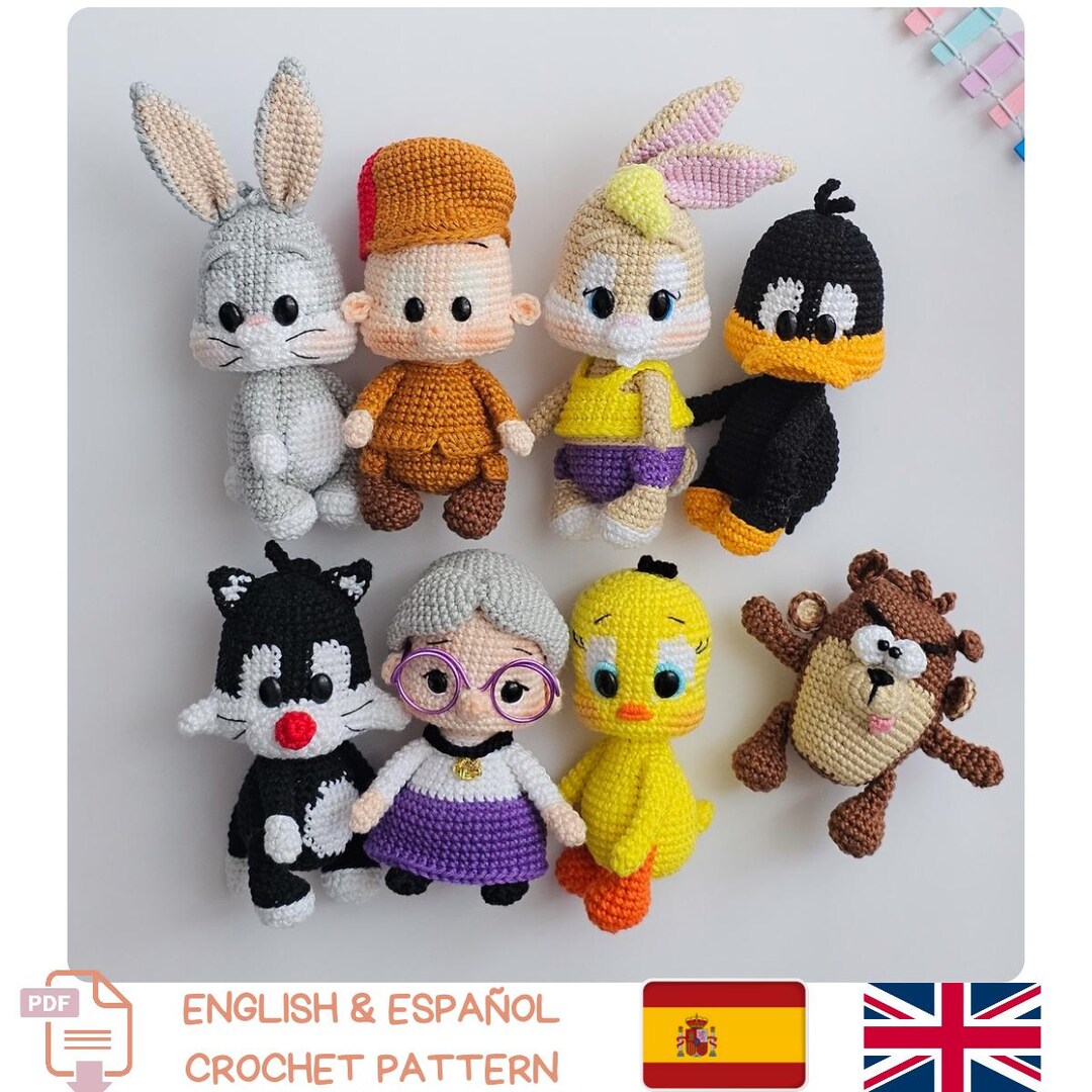 Learning Friends Pattern Amigurumi BUNDLE 8-in-1 Cartoon Friends Crochet Pattern Set – Keychain ...