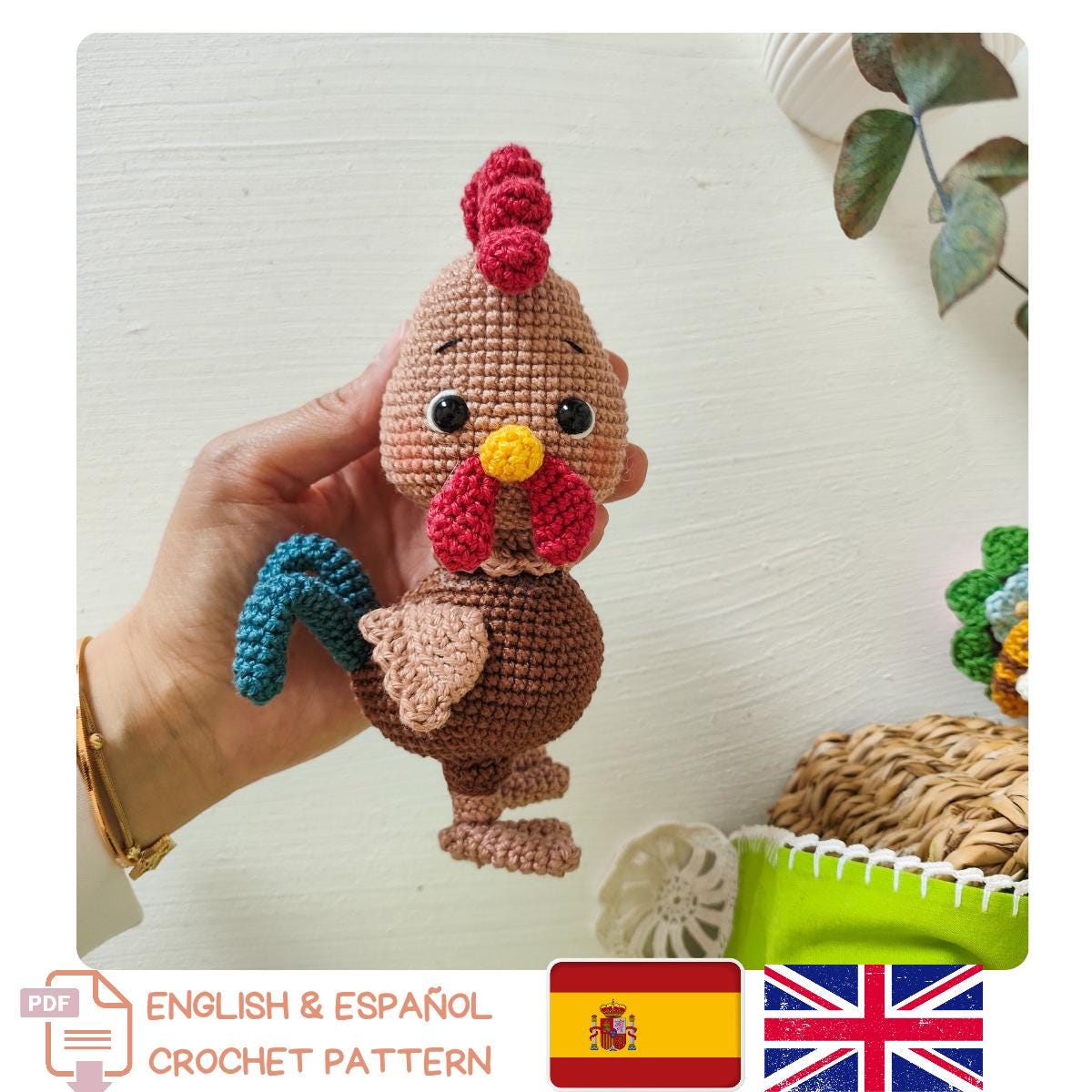 39 Rooster Crochet Patterns to Add Farmhouse Charm to Your Home Decor 17 Rooster Easter Spring Toys Plushies Crochet
