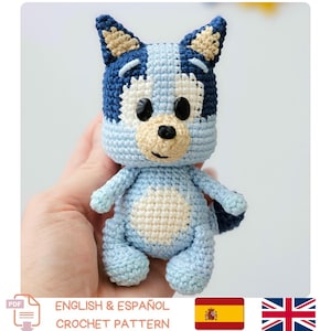 Blue Heeler Hundvalp Plyschar Virkningsmönster Amigurumi PDF-fil Tutorial English Español
