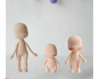 Amigurumi BUNDLE 3-in-1 Body Base  Crochet Pattern Set – Doll Pack – English and Spanish