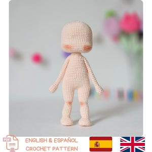 Patrón de crochet para cuerpo amigurumi – Crea personajes personalizados – Descarga instantánea en PDF en inglés y español