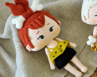 Amigurumi PEBBLES Flinstones dolls English pattern