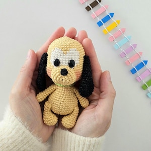 Amigurumi Crochet Pattern_Keychain Puppy Dog Pattern – Cute Mini Crochet Dog PDF_–Cartoon Dog Doll – Small Stuffed Toy PDF_Cartoon Character