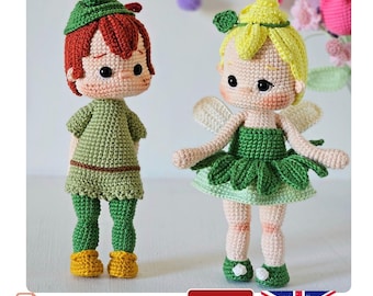 Amigurumi BUNDLE 2-in-1 Boy and Fairy Dolls Crochet Pattern Set – English and Spanish