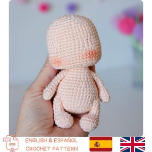 Mini modèle au crochet Amigurumi Body Base - Créez des personnages personnalisés - Anglais + espagnol PDF Téléchargement instantané