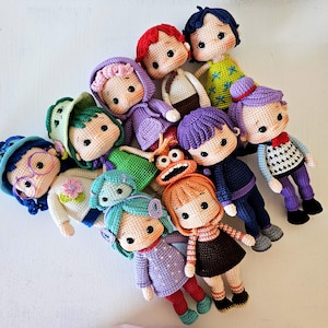 Amigurumi İnside Out Dolls Crochet Pattern 9-in-1 – Emotions Characters – PDF Pattern