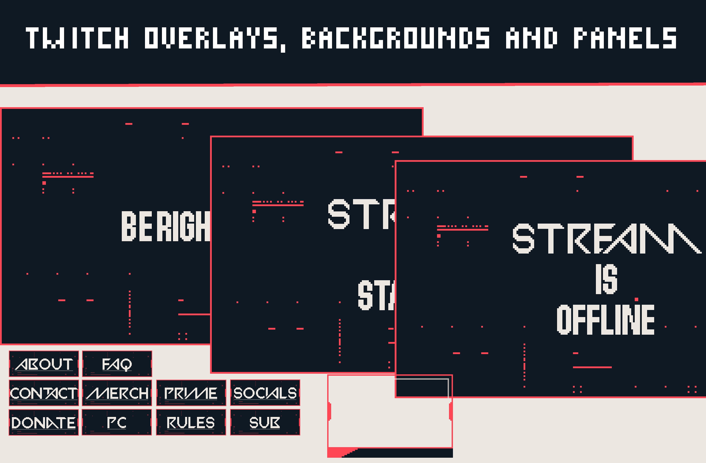 Animated Twitch Overlay Package Valorant Theme Etsy