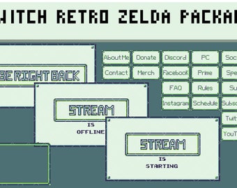 Animated Twitch Starter Package Retro Zelda Theme