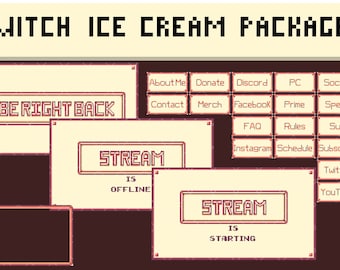 Animated Twitch Starter Package Retro Ice Cream Theme