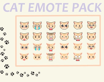 Cute Pixel Cat Emote Pack
