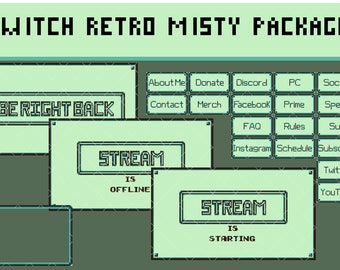 Animated Twitch Starter Package Retro Misty Color