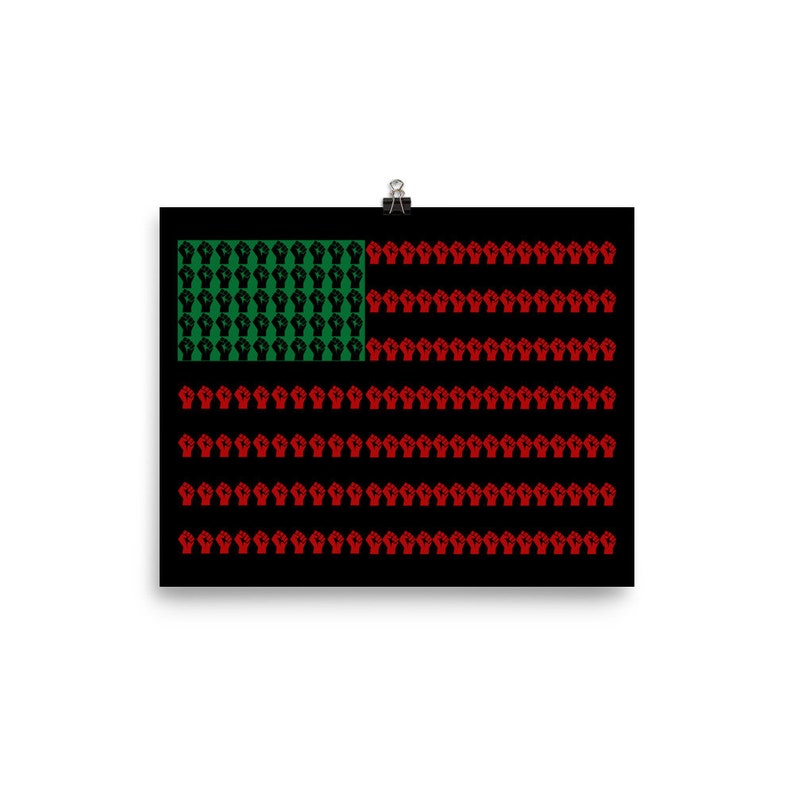 Wall Art Poster African American Flag BLM Black Lives Matter