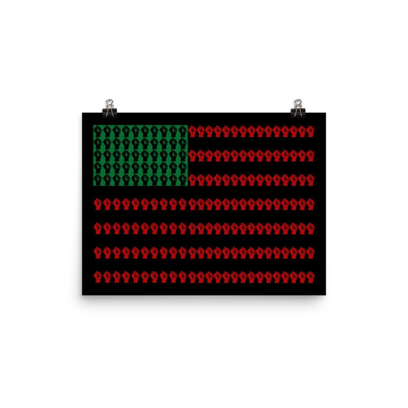 Wall Art Poster African American Flag BLM Black Lives Matter
