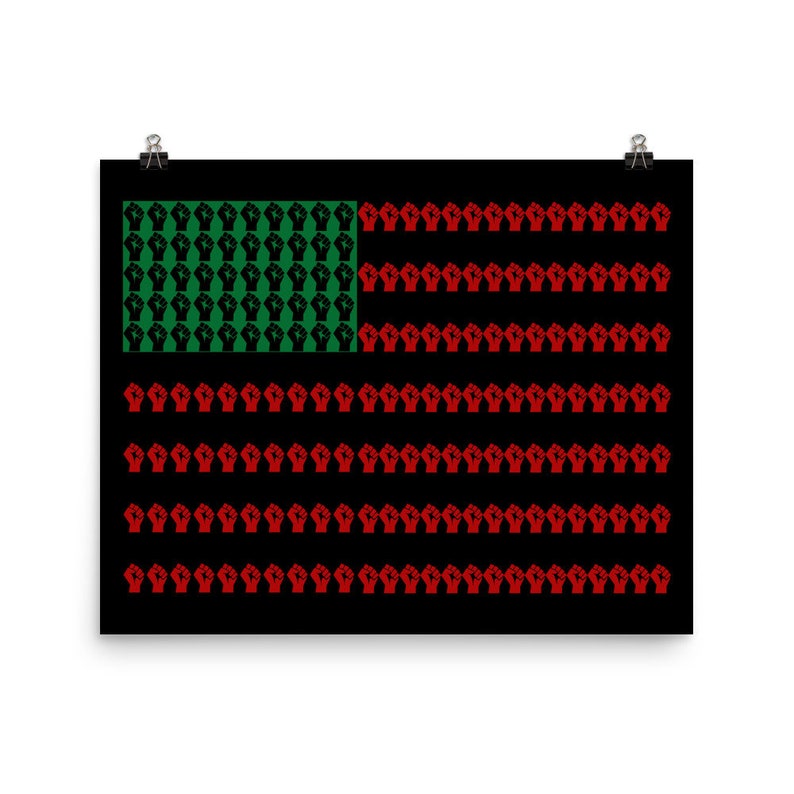 Wall Art Poster African American Flag BLM Black Lives Matter