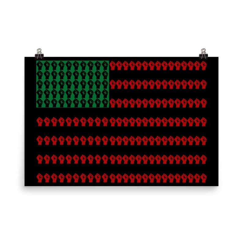 Wall Art Poster African American Flag BLM Black Lives Matter