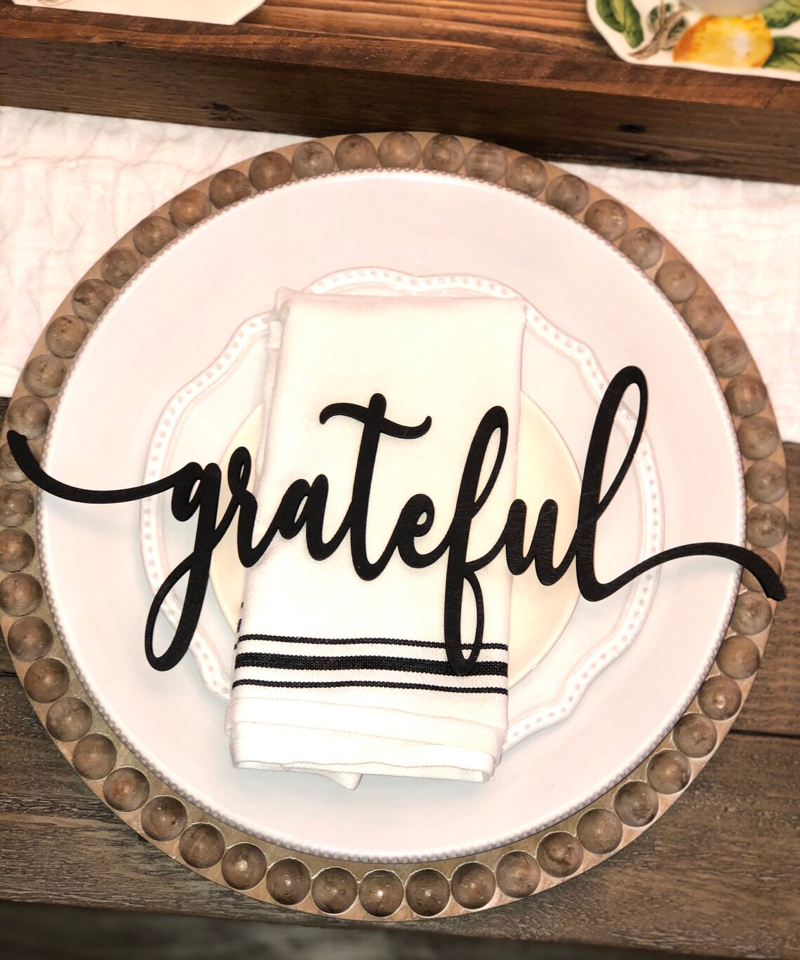 Table Word Place Setting Thanksgiving Decor Formal Dining Etsy