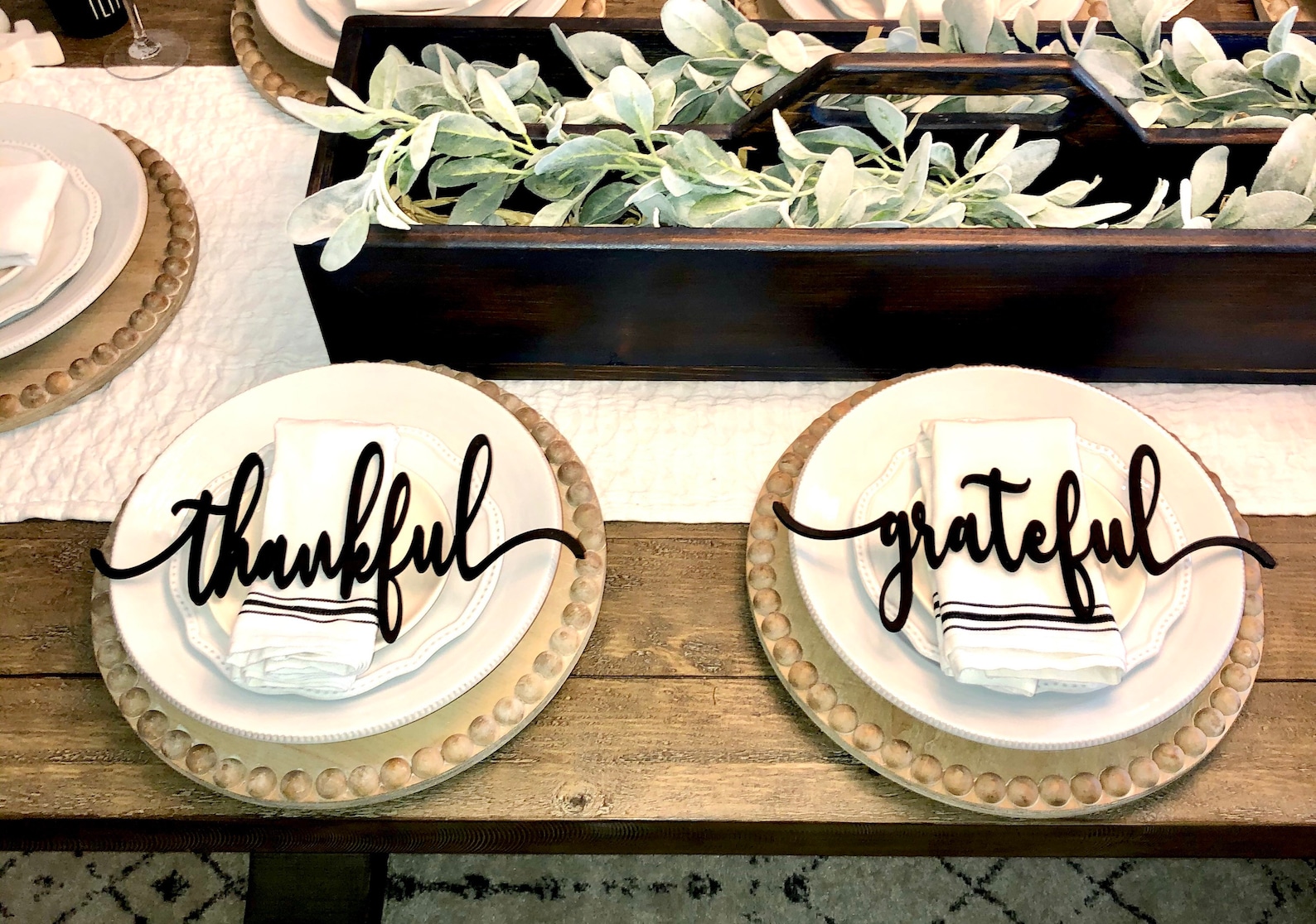 Table Word Place Setting Thanksgiving Decor Formal Dining Etsy