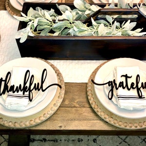Table Word Place Setting, Thanksgiving Decor, Formal Dining Room, Fall Decor, Wood Words