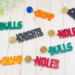 College Game Day Earrings, School Spirit. Statement Piece Jewelry.