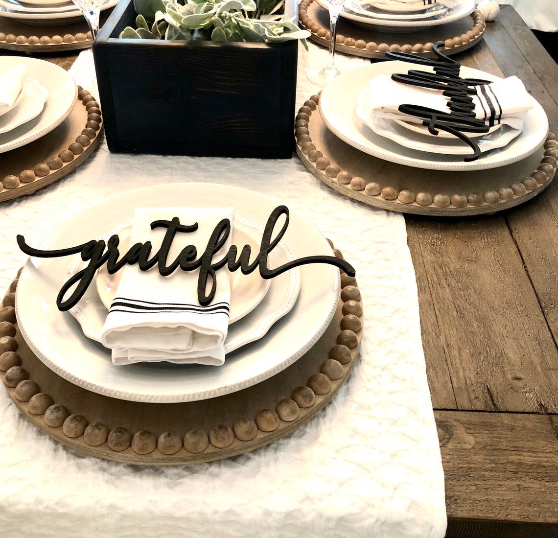 Table Word Place Setting Thanksgiving Decor Formal Dining Etsy
