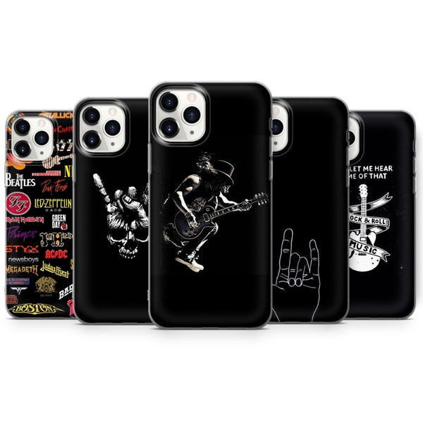 Couverture de boîtier de téléphone Rock n roll pour iPhone 7, 8+, XS, XR, 11PRO - Samsung S10, S20, A9, J6, HUAWEI P20 P30 Pro R86