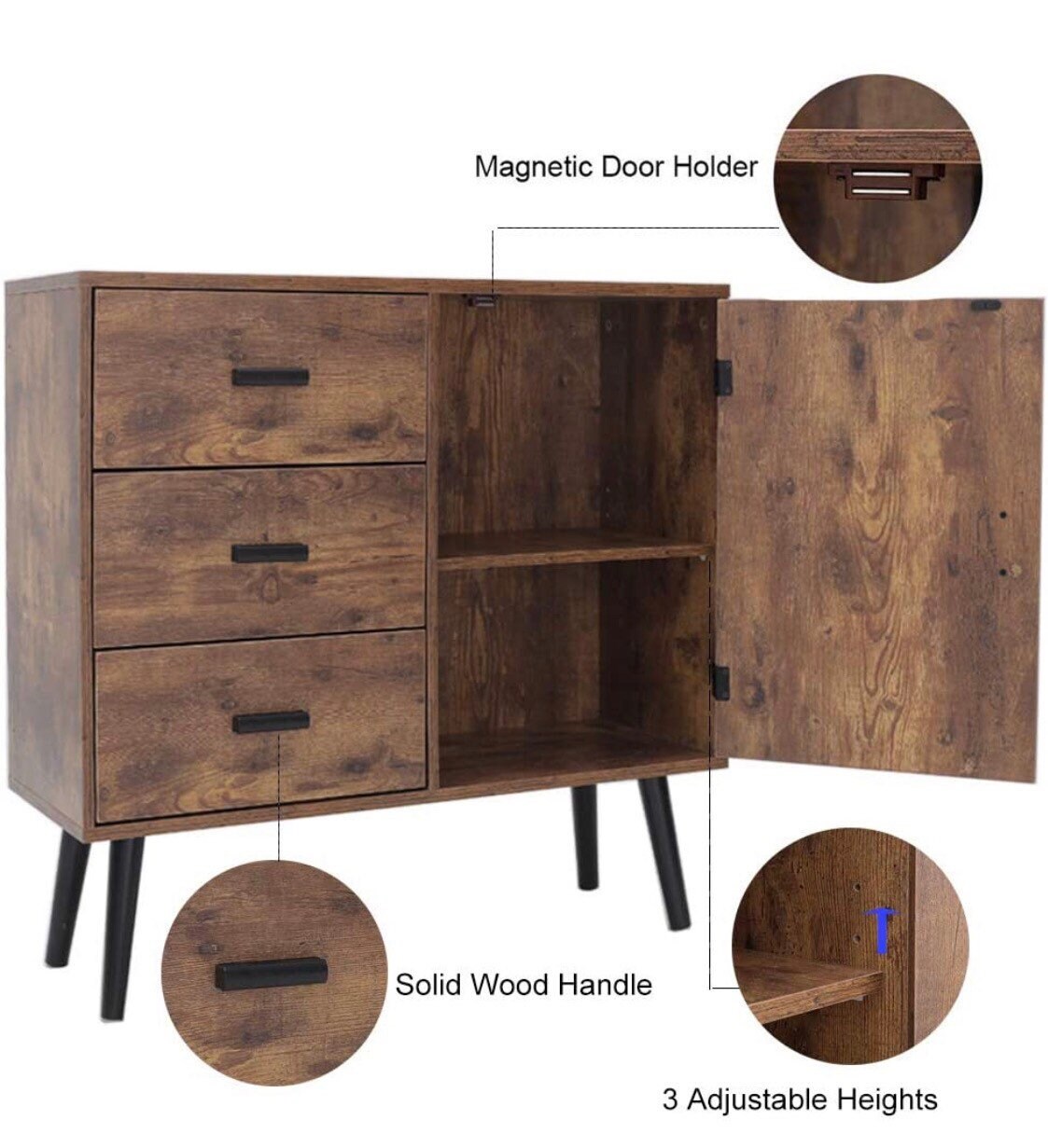 Gabinete de estilo industrial rústico consola tv stand o | Etsy