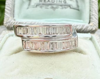 Vintage Diamond Baguette Ring, 18CT White Gold, 1.04 CT, wedding ring, engagement ring, eternity ring